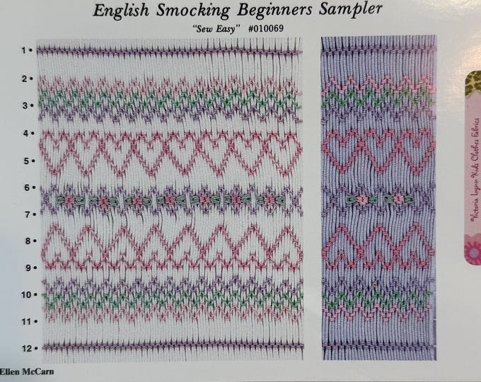 Machine Smocking Beginners English Smocking Beginners Sampler Ellen Mccarn #010069 - Etsy
