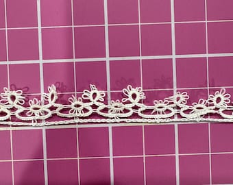 Hand Made White Tatting 9/16 Wide Sold by the Yard