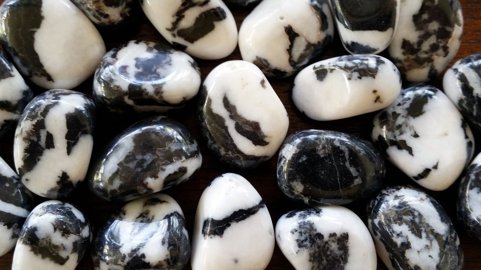 Zebra Jasper Tumbled Stone. Black and White Zebra Jasper. Etsy