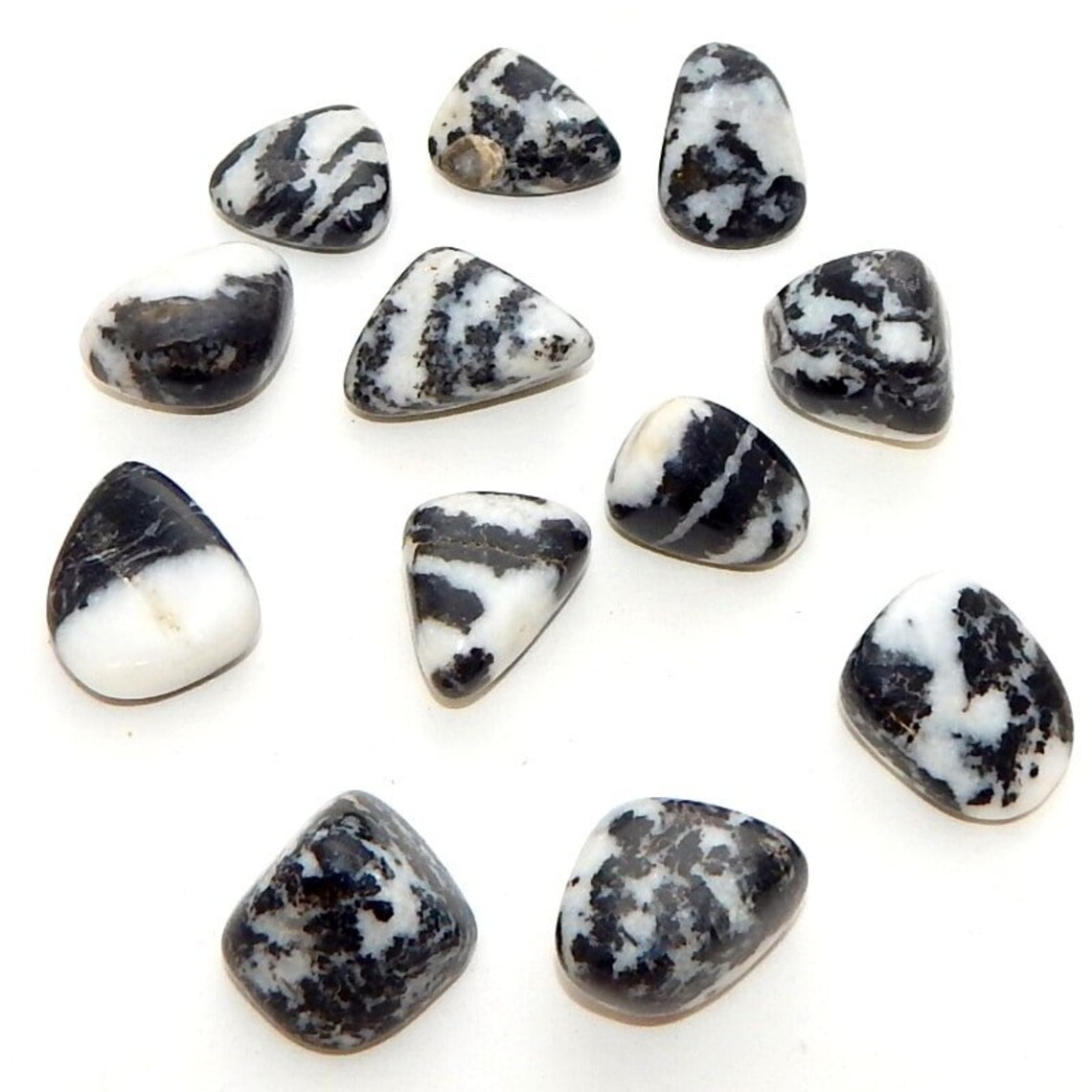 Zebra Jasper Tumbled Stone. Black and White Zebra Jasper. Etsy