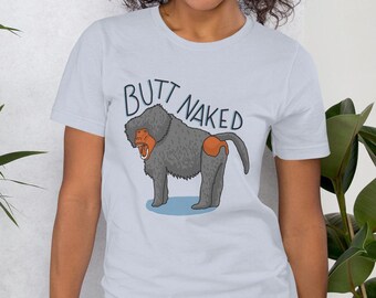 Butt Naked T-Shirt | Funny Eggcorn Tee | Comical Baboon Illustrated Shirt | Mistaken Speech Apparel