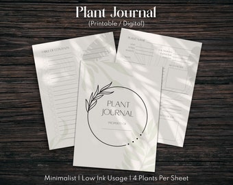 PRINTABLE Plant Journal | Digital Gardening Diary | Downloadable Plant Log