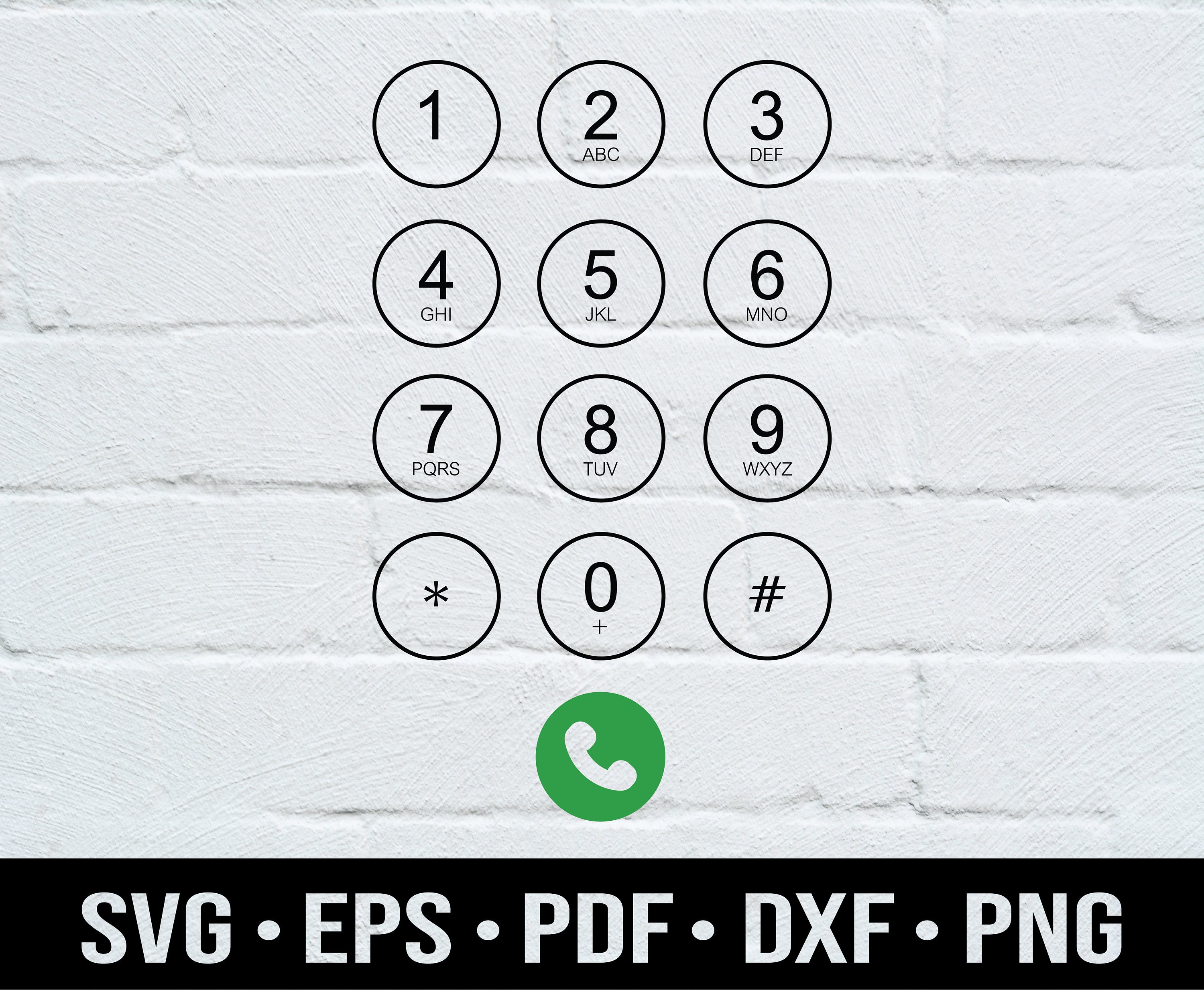 Phone Number SVG Phone Call Svg Number svg Glasses Stiker Etsy