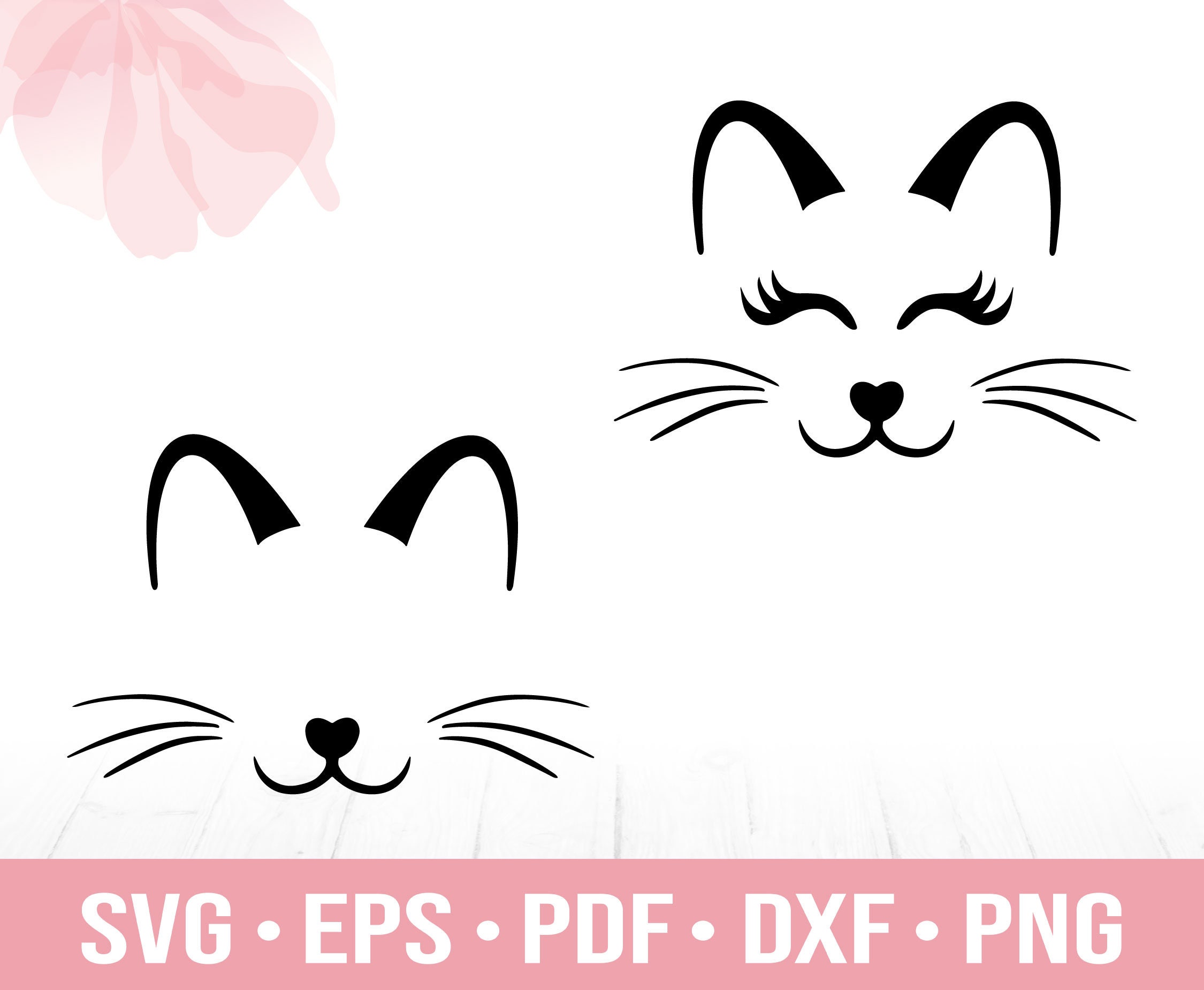 Cat Face Svg Kitten Whiskers Svg Cat Face Clipart Kitty Cat - Etsy Canada