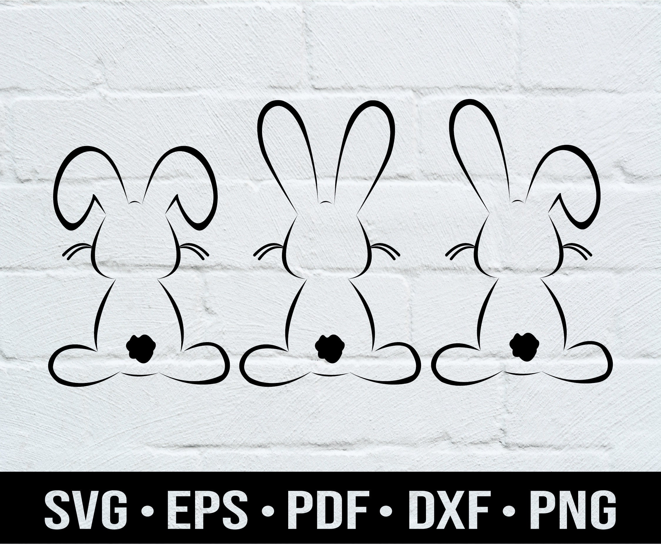 Ostern SVG Osterhase Umriss SVG Hase Silhouette drei Hasen | Etsy