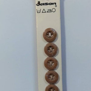Vintage Brown Beige Plastic Buttons: Sewing, Craft, Haberdashery (7 buttons)