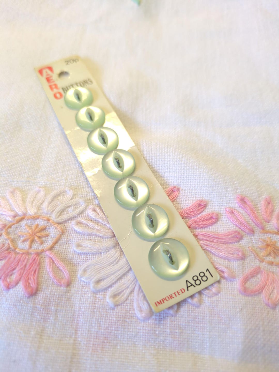thumbnail image 2 of 24 Pack Pearlized Plastic Sew-Through Buttons - Dusty Pink & Green 5/8 Inch (15mm) #4733 2 of 6