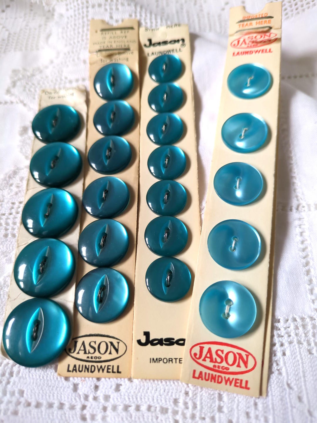 Vintage Jason Peacock Blue Buttons: 1970s-80s Sewing, Costume, Craft - Etsy