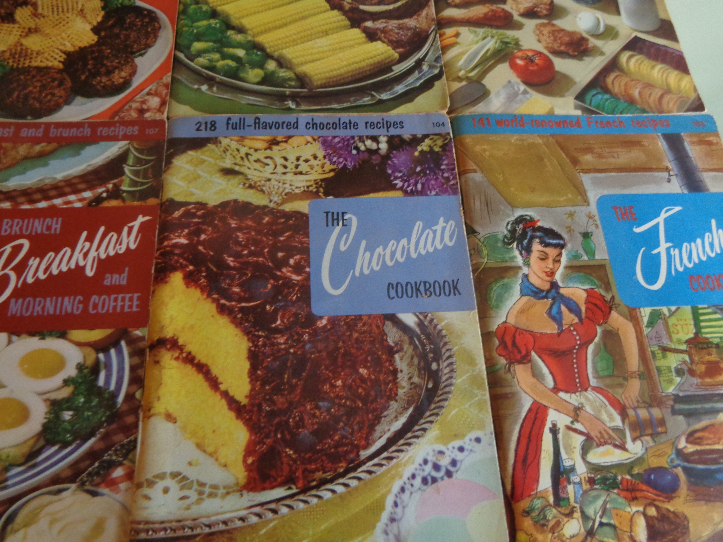Old Fashioned Cookbooks From the 1950s Lot of Six Paperback Booklets