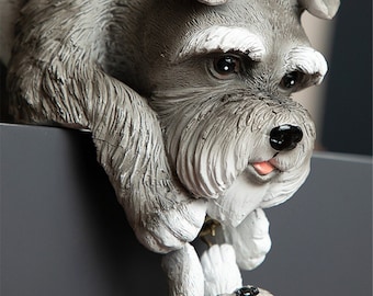 Hanging Dog Ornaments, Dog Family Figurine, Schnauzer Dog Statue, Home Decor Cute Dog Set Gifts, Unique Gifts For Dog Lovers, Ha