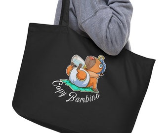 Kawaii Capybara Organic Cotton Tote Bag, Large Rodent