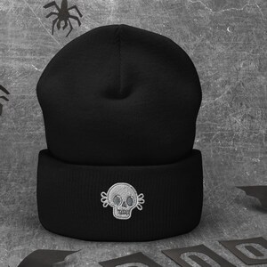 Funny Skull Beanie, Skeleton Beanie Hat, Goth Skull Beanie, Goth Mom Dad, Funny Skeleton Hat, Goth Clothing Gift Ideas, Skull Cap Hat