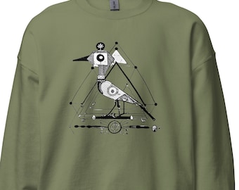 Thoth Tshirt, Geometric Egyptian Gothic Art, Thoth Sweater Ancient Egyptian Symbol Shirt,  Art Student Shirt Baphomet Shirt Jumper,