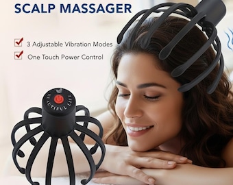 Electric Scalp Massager Octopus Claw | Stress Relief, Hair Growth Vibration Tool