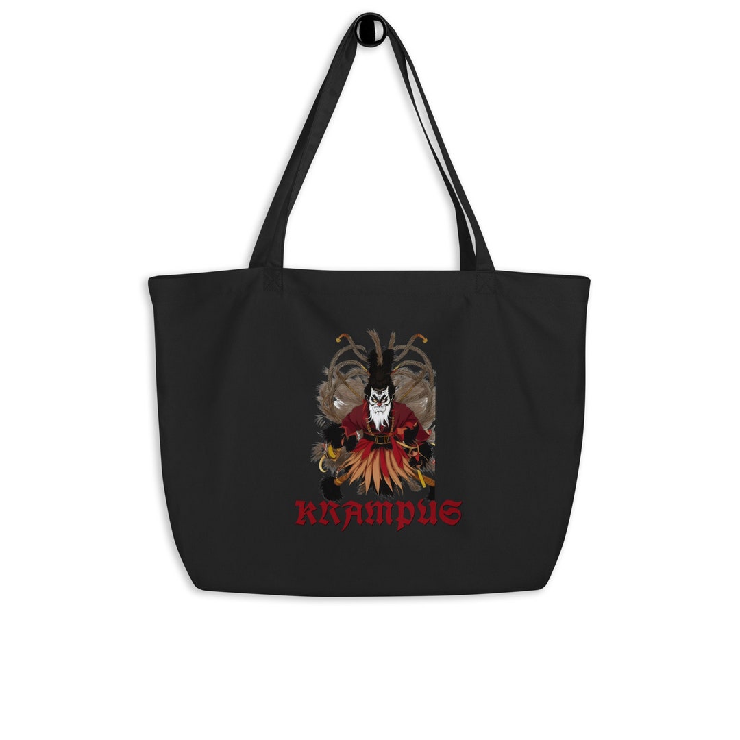Krampus Bag Monster Gothic Gifts Large Organic Tote Krampus Horror Gift