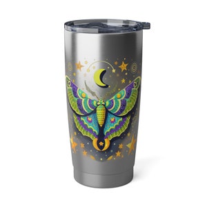 Luna Moth Tumbler,  Luna Moth Gothic Dark Academia Gifts,Vagabond 20oz Tumbler, Gift For Goth Emo Friend, Luna Moth Gift Death Head Moth Mug