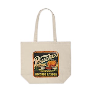 Peaches Records Tote, Peaches Records Tapes, Cool Hipster Tote , Peaches Records Bag Music Lover Gift, Gifts from the 70s, Nostalgic Gifts