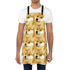 Dogecoin Apron Dogecoin Crypto Gift, Shiba Inu Print Shirt, Dogecoin to the Moon, Funny Dog Gifts, Dogecoin Investor Gift