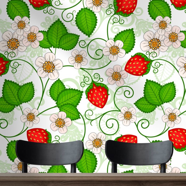 Strawberry Wallpaper - Etsy