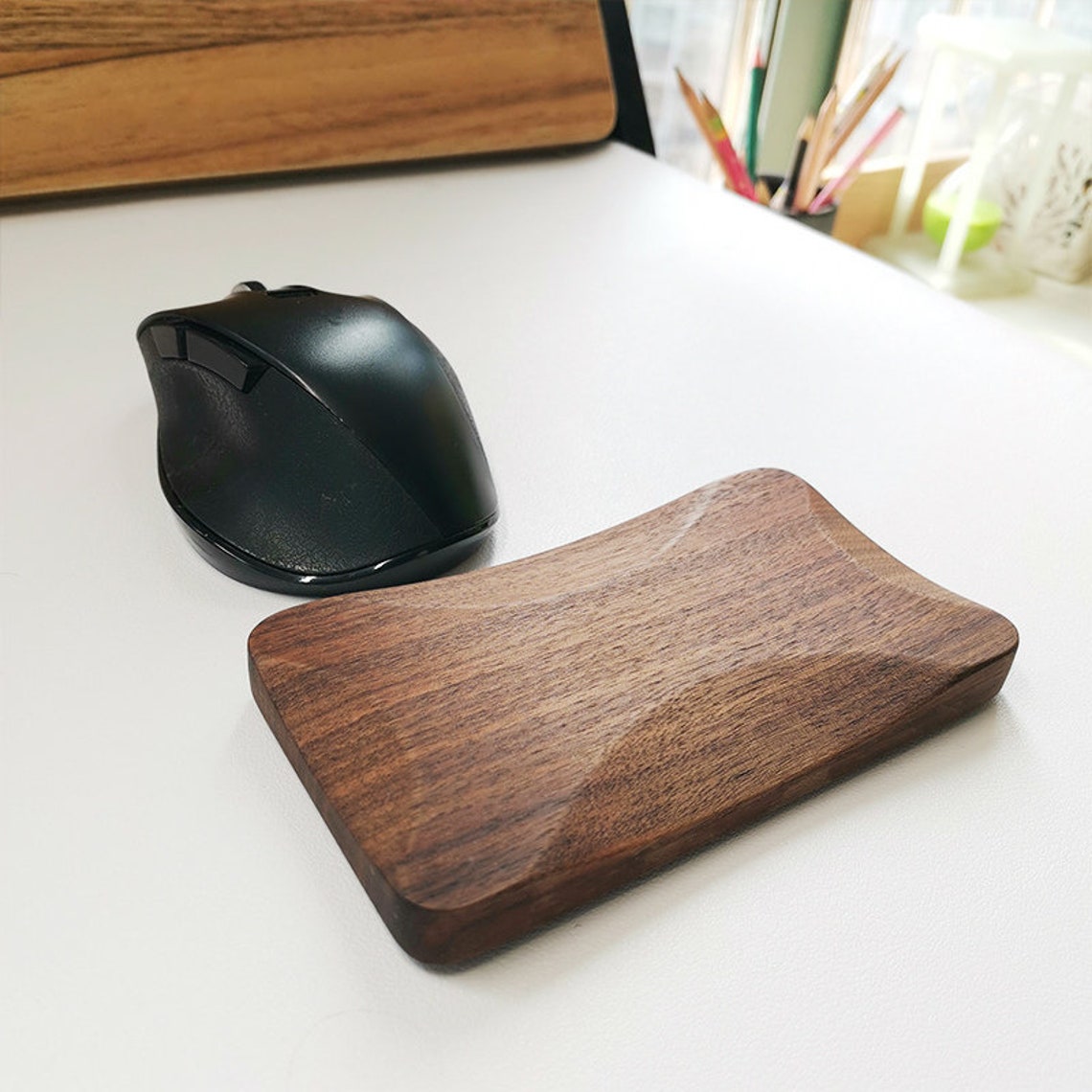 Wooden Mouse Wrist Rest l Walnut Wood Palm Rest pad l Etsy