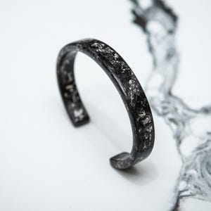 Silver Forged Carbon Fiber Bracelet
