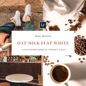 Oat Milk Flat White | Lightroom Mobile Preset Pack | 10 vackra, varma förinställningar