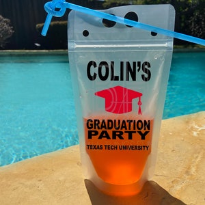 Drink Pouches, Graduation Party Favor, Booze Bag, Graduation Party, Custom Graduation Party