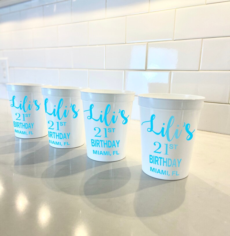 Personalized Party Cups Custom Birthday Party Cups Birthday Etsy