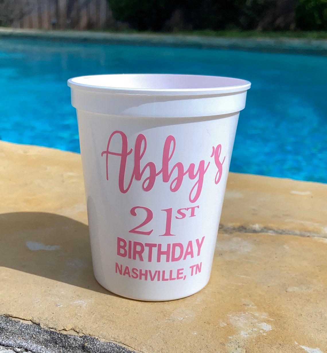 Birthday Party Cups 21st Birthday Party Favor Custom Cups Etsy