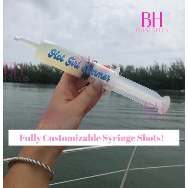 Alcohol Shot Syringe, Custom Shot Glass, Bachelorette Shot Glass, Bachelorette Party Favor, Birthday Party Favor