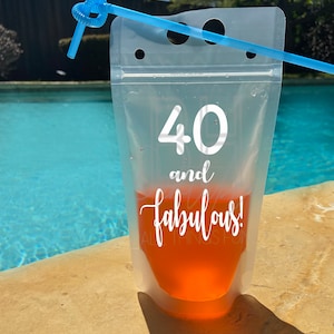 Getränkebeutel, 40. Geburtstag Party Favor, Alkohol Tasche, individuelle Getränkebeutel, 40.Geburtstag