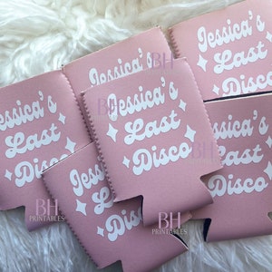 Bachelorette Party Can Cooler, Last Disco Party, Slim Can Cooler, Bachelorette Party Favor, Disco Bachelorette Party
