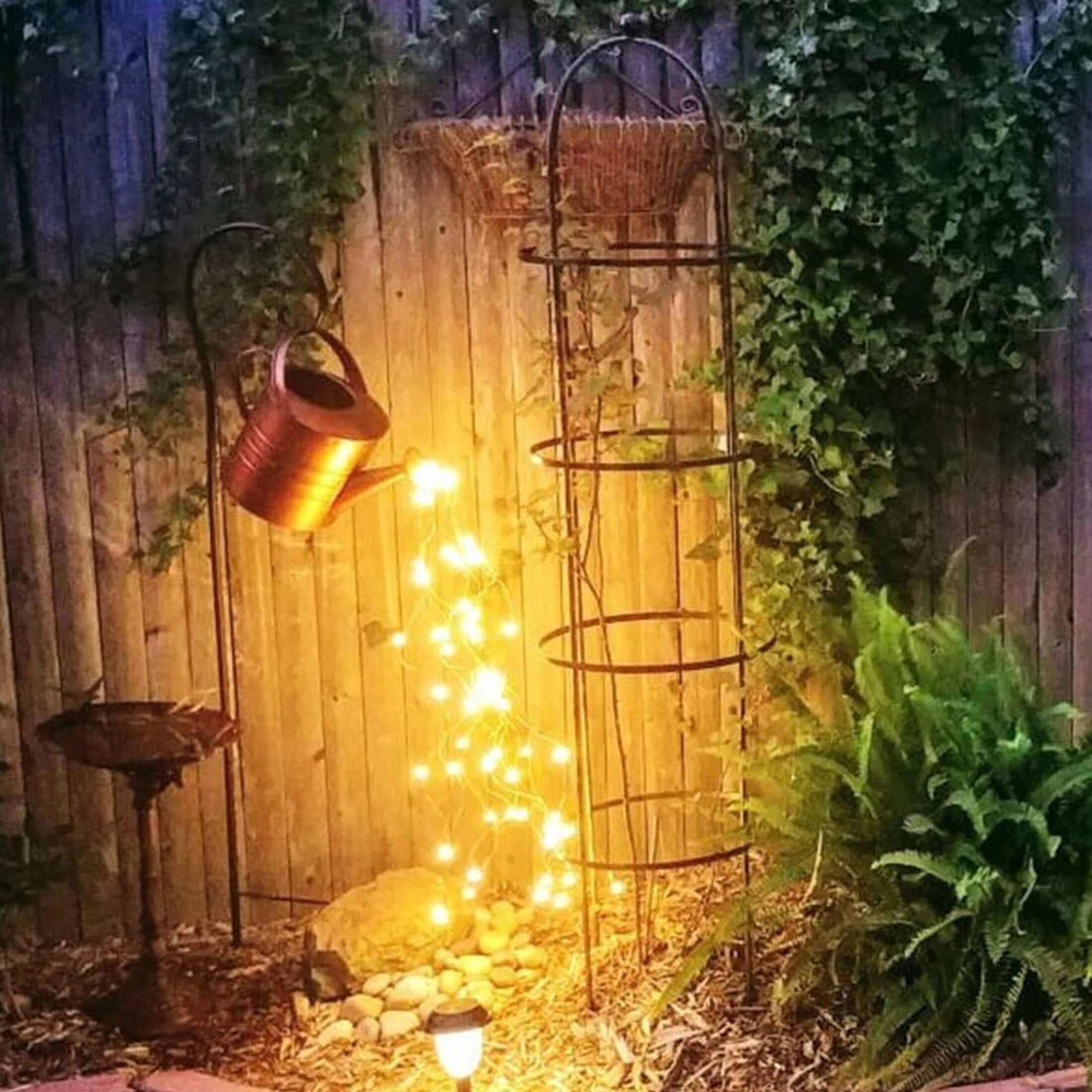 LED Watering Can Lamp Garden Star Shower Light Starry Fairy Etsy