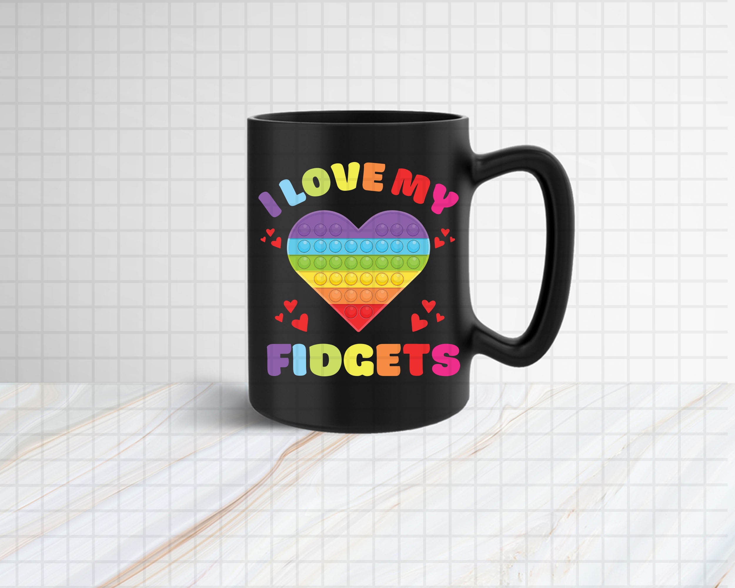 I Love My Fidgets SVG Push Pop It Fidget Toy Rainbow Heart | Etsy