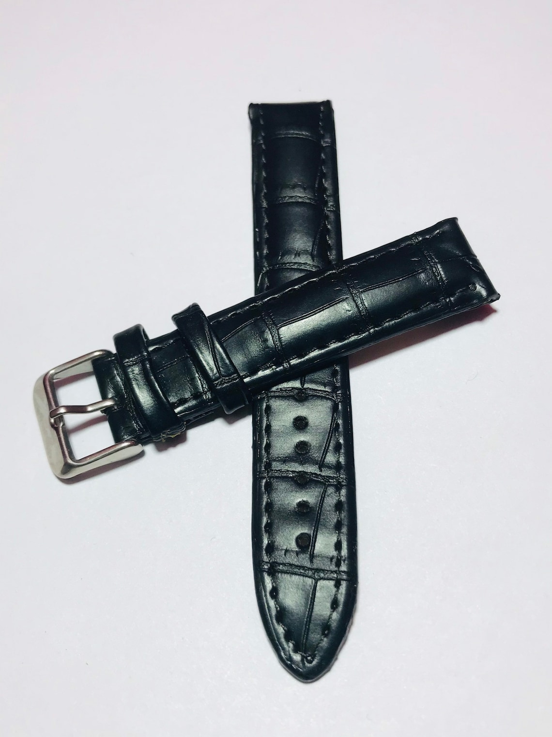 Genuine Leather watch strap Black Colour Handmade Strap 18mm Etsy