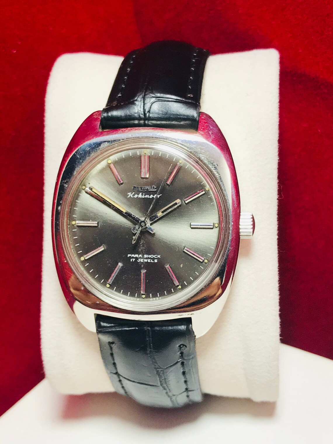 Vintage Hmt Kohinoor black dial wrist watch mechanical watch Etsy