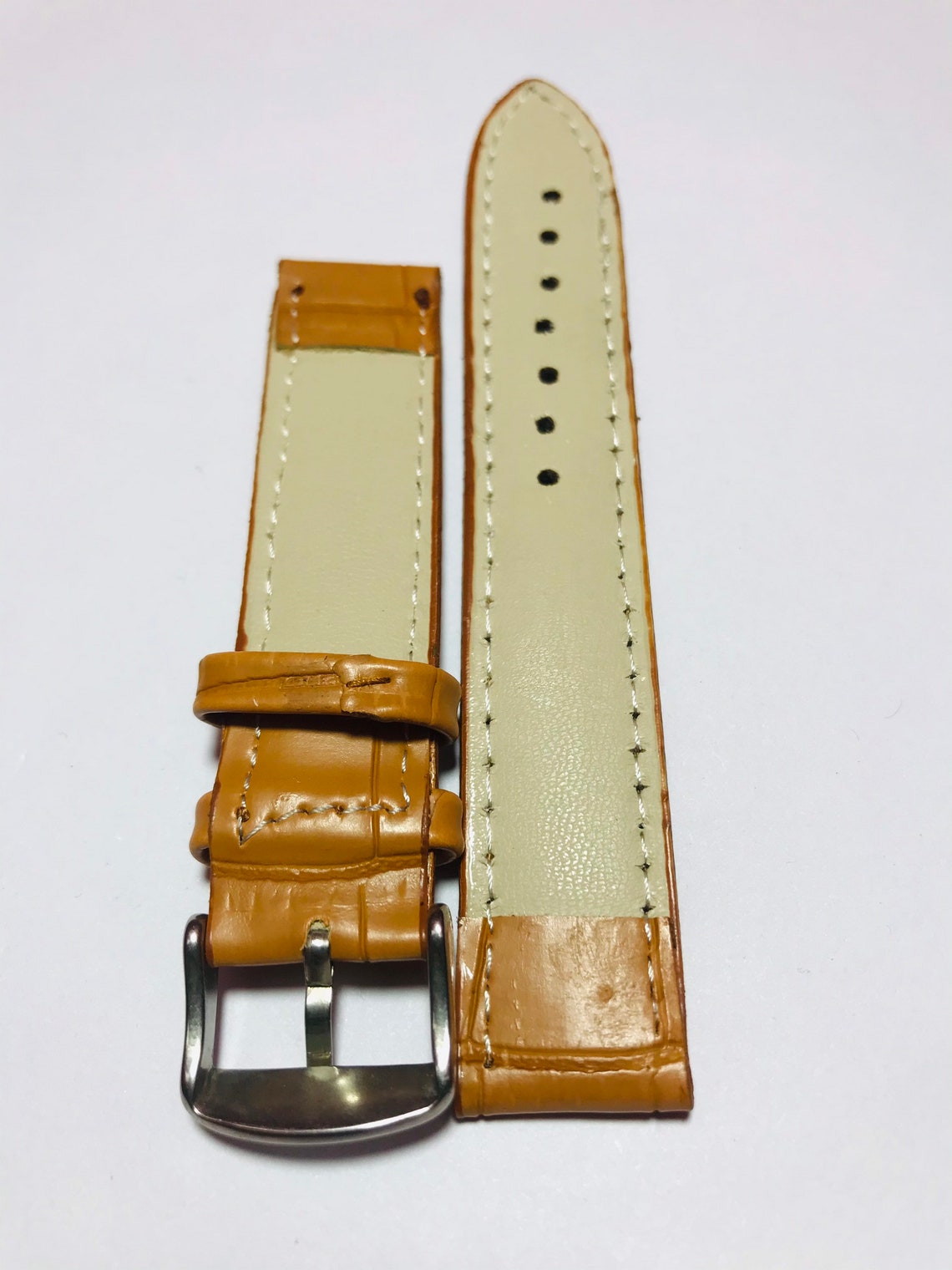 Genuine Leather watch strap Brown Colour Handmade Strap 18mm Etsy