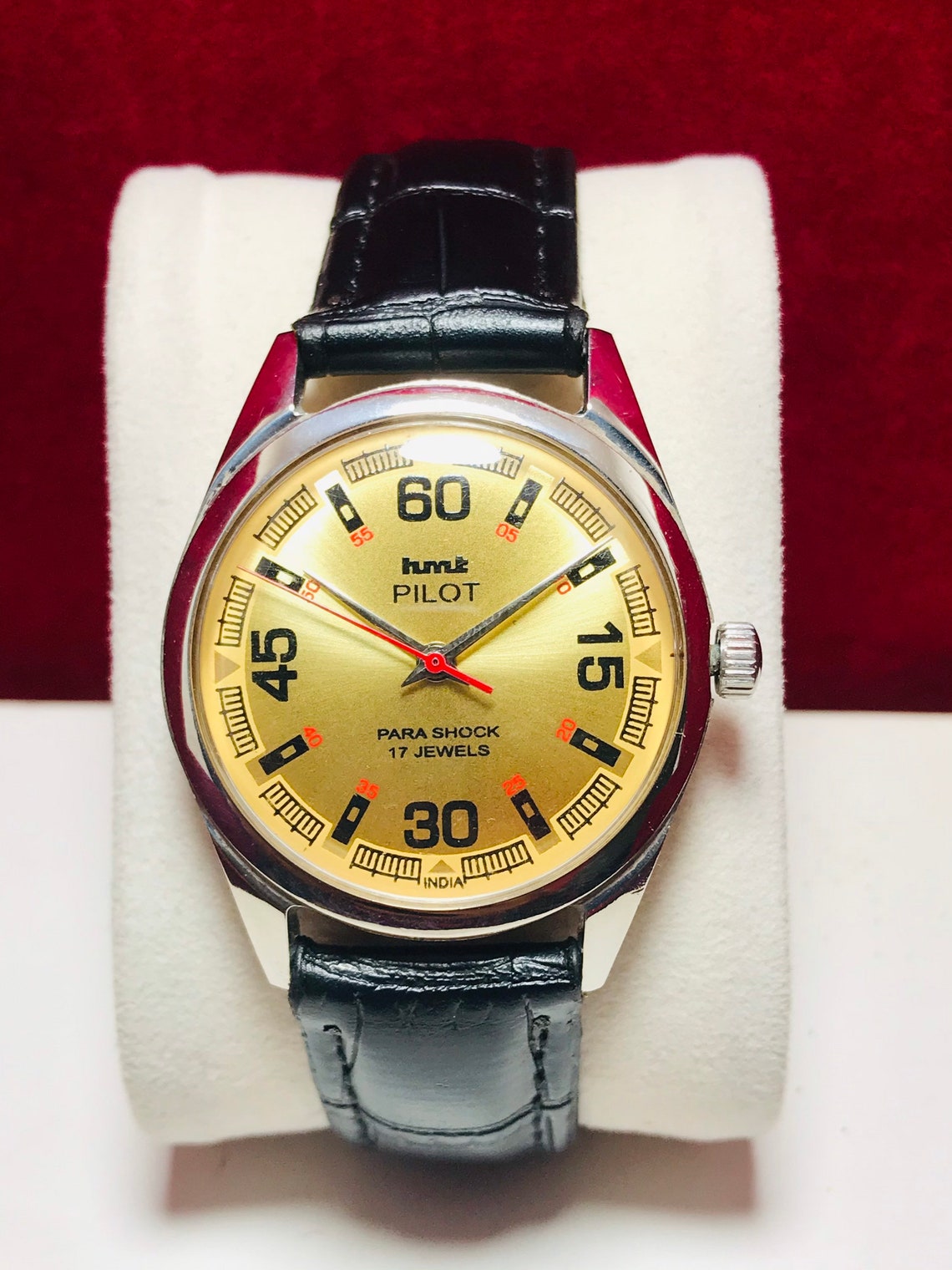 Vintage HMT pilot yellow dial wrist watch mechanical watch for Etsy