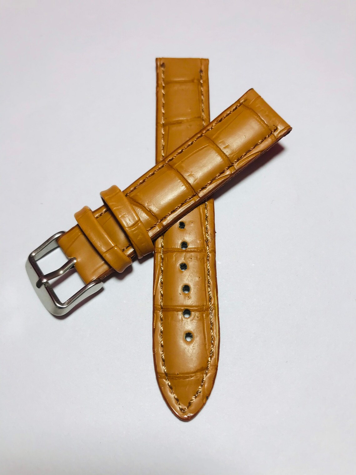 Genuine Leather watch strap Brown Colour Handmade Strap 18mm Etsy