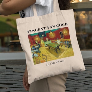 Vincent van Gogh&#39;s The Night Café (1888) canvas tote bag aesthetic, artsy tote bag, everyday bag, gift for art lover, work bag, beach bag