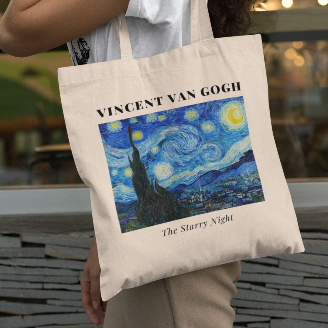 Vincent Van Gogh's the Starry Night (1889) Canvas Tote Bag Aesthetic ...
