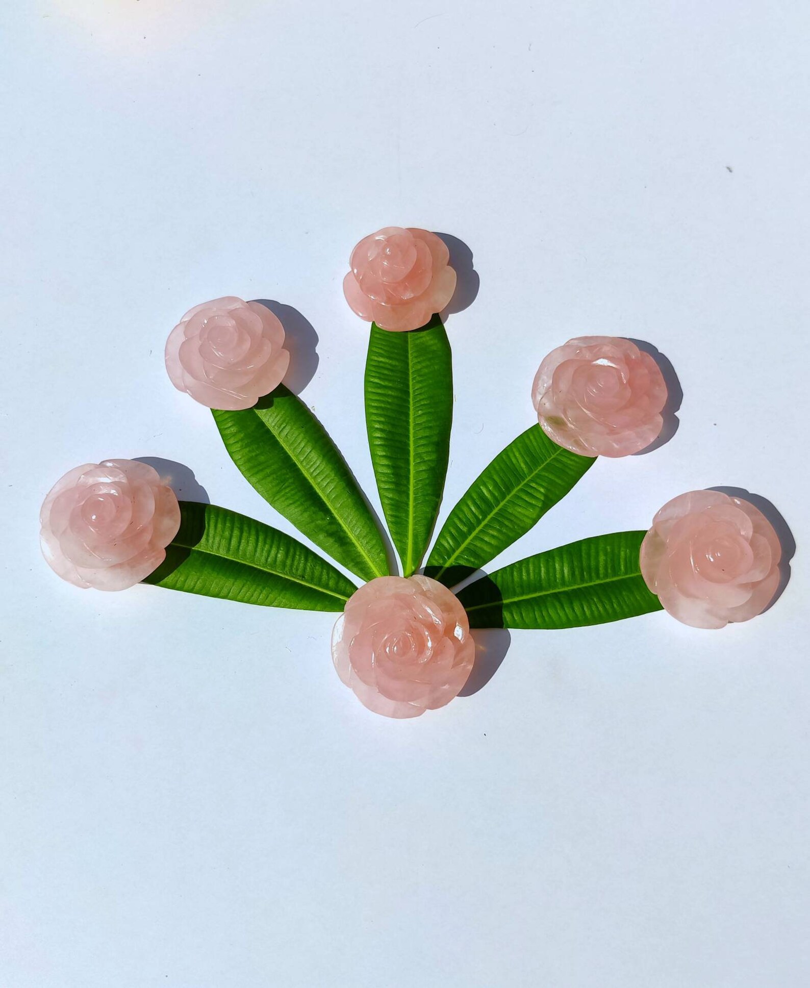 Rose Quartz Rose Flower Pink Quartz Love Stone Deep Rich Etsy