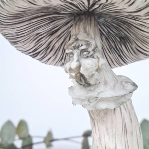 Fly agaric mushroom decor, toadstool, amanita figurine, fantasy fairy garden sculpture. Made to order image 7