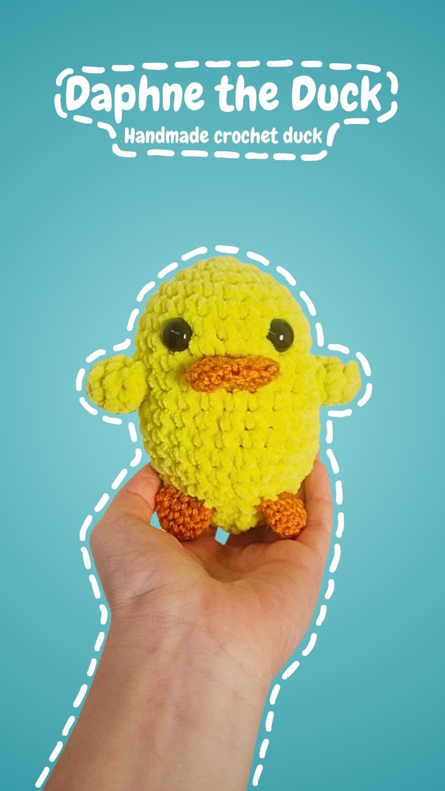 Daphne the Duck, Handmade Crochet Duck Plushie, Spring Amigurumi