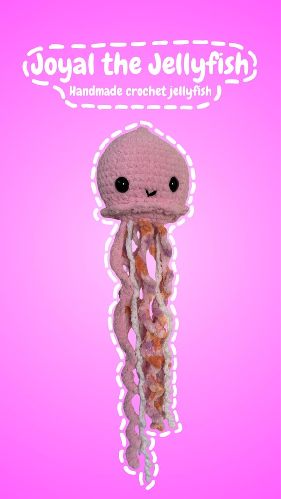Joyal the Jellyfish, Handmade Crochet Jellyfish Plushie, Sealife Amigurumi