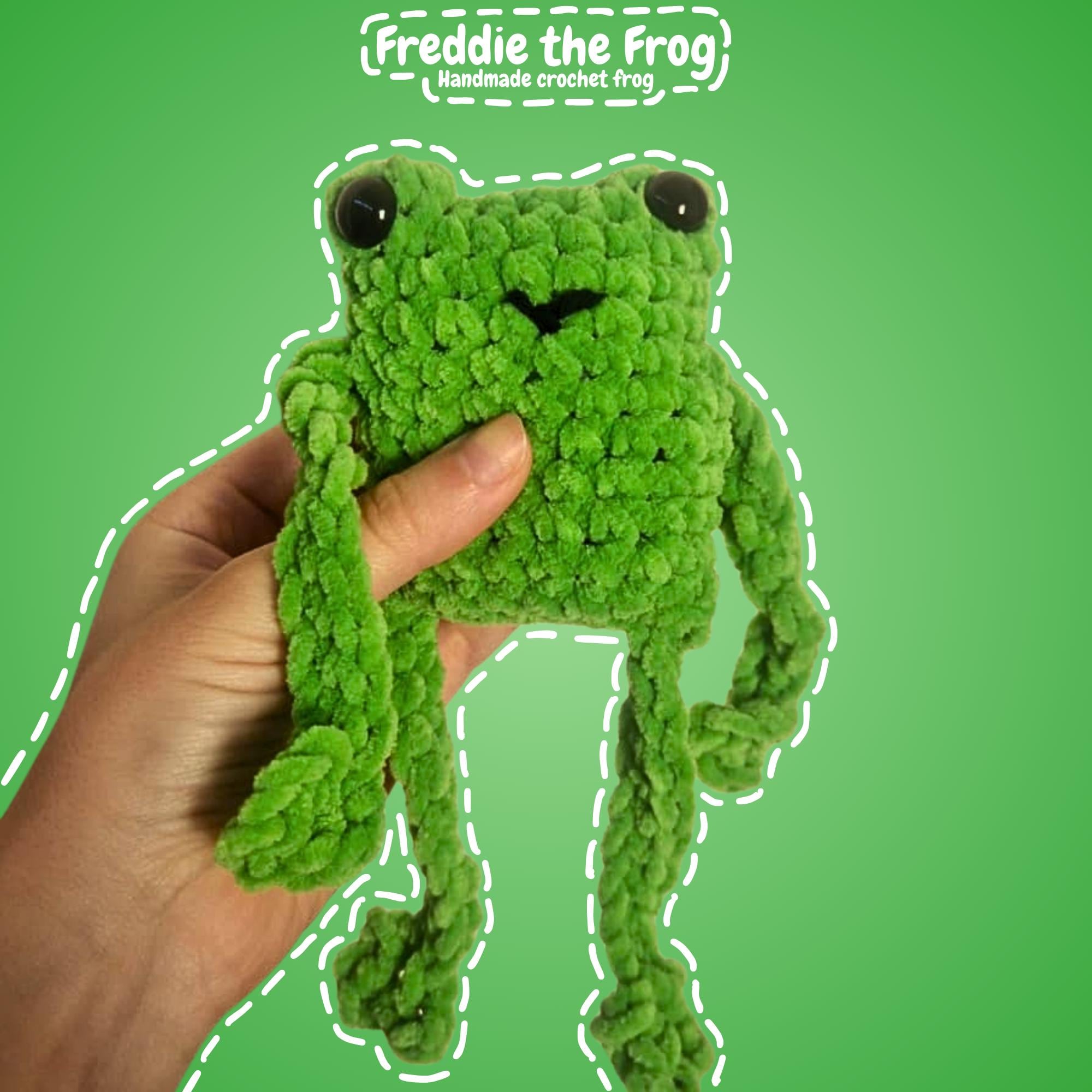 Freddie the Frog, Handmade Crochet Leggy Frog Plushie, Cosy Amigurumi, Unique Gift for Her