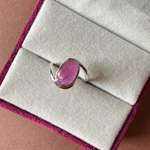 Rosa safirring: Rosenslipad sterlingsilverring