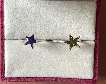 Star CZ Sterling Silver Ring: Dainty Celestial Jewelry