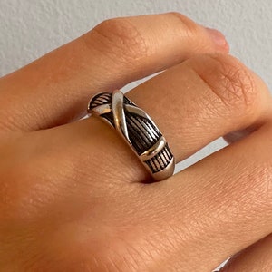 Chunky Silver Ring, Thick Silver Ring, Unisex Ring, Adjustable Ring, Open Back Ring, Unique Ring, Present, Gift, Statement Ring, Stacking zdjęcie 1