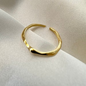 Extra Thin Gold Ring, Gold Minimalist Ring, Minimalism, Stackable Adjustable Open Ring, Skinny Gold Ring, Simple Gold Ring, Minimalistic